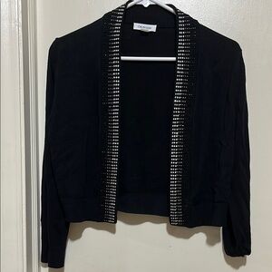 Calvin Klein Black and Silver Cropped Blazer
